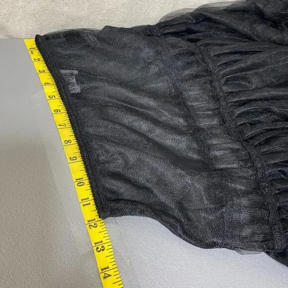 Widow Womens Sheer Mesh Midi Skirt Size M Goth Grunge Vampy Witchy Shadow Kiss - Picture 8 of 10